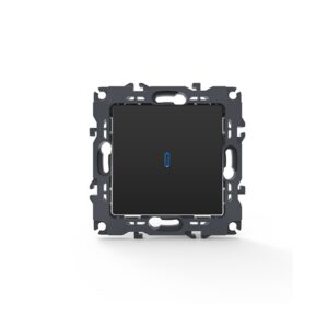 PRIME ΔΙΑΚΟΠΤΗΣ ΑΛΕΡΕΤΟΥΡ & LED ΛΥΧΝΙΑ ΕΛΕΓΧΟΥ ΜΕ ΚΛΙΠ ΠΛΑΣΤΙΚΟΣ MAT ΑΝΘΡΑΚΙ 1P 10AX 250VAC IP20