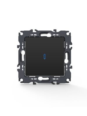 PRIME ΔΙΑΚΟΠΤΗΣ ΑΛΕΡΕΤΟΥΡ & LED ΛΥΧΝΙΑ ΕΛΕΓΧΟΥ ΜΕ ΚΛΙΠ ΠΛΑΣΤΙΚΟΣ MAT ΑΝΘΡΑΚΙ 1P 10AX 250VAC IP20