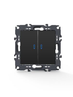 PRIME ΔΙΑΚΟΠΤΗΣ ΚΟΜΜΥΤΑΤΕΡ & LED ΛΥΧΝΙΑ ΠΡΟΣΑΝΑΤΟΛΙΣ ΜΟΥ ΜΕ ΚΛΙΠ ΠΛΑΣΤΙΚΟΣ MAT ΑΝΘΡΑΚΙ 2P 10AX 250VAC IP20