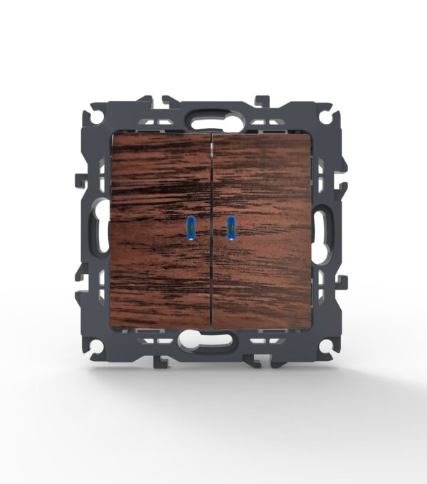 PRIME ΜΠΟΥΤΟΝ ΡΟΛΛΩΝ ΜΕ ΚΛΙΠ ΠΛΑΣΤΙΚΟ ΧΡΩΜΑ ΞΥΛΟΥ 2P 10A 250VAC IP20