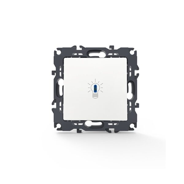 PRIME ΜΠΟΥΤΟΝ ΚΛΙΜΑΚΟΣΤΑΣΙΟΥ & LED ΛΥΧΝΙΑ ΜΕ ΚΛΙΠ ΠΛΑΣΤΙΚΟ ΛΕΥΚΟ 1P 10A 250VAC IP20