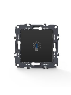 PRIME ΜΠΟΥΤΟΝ ΚΛΙΜΑΚΟΣΤΑΣΙΟΥ & LED ΛΥΧΝΙΑ ΜΕ ΚΛΙΠ ΠΛΑΣΤΙΚΟ MAT ΑΝΘΡΑΚΙ 1P 10A 250VAC IP20