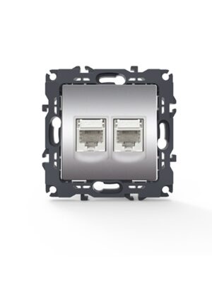 PRIME ΠΡΙΖΑ ΤΗΛΕΦΩΝΟΥ MAT ΑΛΟΥΜΙΝΙΟ ΜΕ ΒΥΣΜΑ 2XRJ11 CAT3 IP20