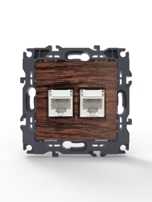 PRIME ΠΡΙΖΑ ΤΗΛΕΦΩΝΟΥ ΧΡΩΜΑ ΞΥΛΟΥ ΜΕ ΒΥΣΜΑ 2XRJ11 CAT3 IP20