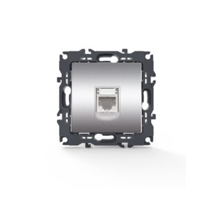 PRIME ΠΡΙΖΑ ΔΙΚΤΥΟΥ MAT ΑΛΟΥΜΙΝΙΟ ΜΕ ΒΥΣΜΑ 1XRJ45 CAT6 UTP IP20