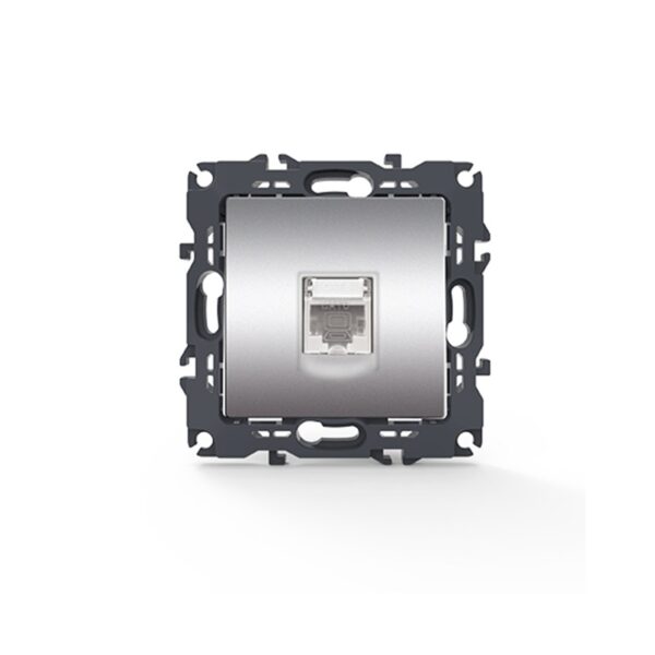 PRIME ΠΡΙΖΑ ΔΙΚΤΥΟΥ MAT ΑΛΟΥΜΙΝΙΟ ΜΕ ΒΥΣΜΑ 1XRJ45 CAT6 UTP IP20