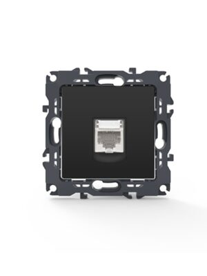 PRIME ΠΡΙΖΑ ΔΙΚΤΥΟΥ MAT ΑΝΘΡΑΚΙ ΜΕ ΒΥΣΜΑ 1XRJ45 CAT6 UTP IP20