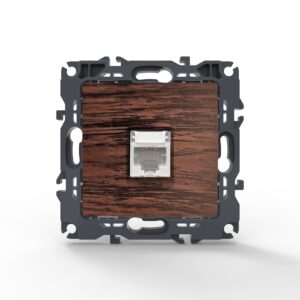 PRIME ΠΡΙΖΑ ΔΙΚΤΥΟΥ ΧΡΩΜΑ ΞΥΛΟΥ ΜΕ ΒΥΣΜΑ 1XRJ45 CAT6 UTP IP20