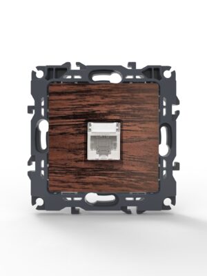 PRIME ΠΡΙΖΑ ΔΙΚΤΥΟΥ ΧΡΩΜΑ ΞΥΛΟΥ ΜΕ ΒΥΣΜΑ 1XRJ45 CAT6 UTP IP20