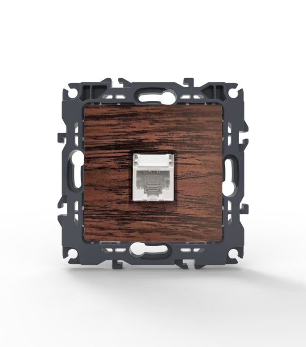 PRIME ΠΡΙΖΑ ΔΙΚΤΥΟΥ ΧΡΩΜΑ ΞΥΛΟΥ ΜΕ ΒΥΣΜΑ 1XRJ45 CAT6 UTP IP20