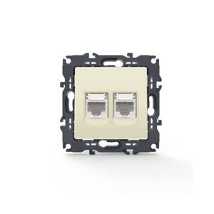 PRIME ΠΡΙΖΑ ΔΙΚΤΥΟΥ ΙΒΟΥΑΡ 2XRJ45 ΜΕ ΒΥΣΜΑ CAT6 UTP IP20