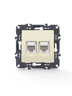 PRIME ΠΡΙΖΑ ΔΙΚΤΥΟΥ ΙΒΟΥΑΡ 2XRJ45 ΜΕ ΒΥΣΜΑ CAT6 UTP IP20