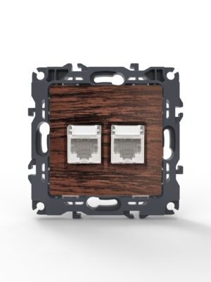 PRIME ΠΡΙΖΑ ΔΙΚΤΥΟΥ ΧΡΩΜΑ ΞΥΛΟΥ ΜΕ ΒΥΣΜΑ 2XRJ45 CAT6 UTP IP20