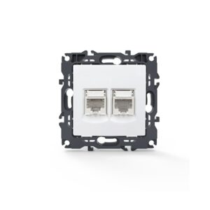 PRIME ΠΡΙΖΑ ΤΗΛΕΦΩΝΟΥ ΜΕ ΒΥΣΜΑ 1XRJ11 CAT3 IP20 & ΠΡΙΖΑ ΔΙΚΤΥΟΥ ΛΕΥΚΗ ΜΕ ΒΥΣΜΑ 1XRJ45 CAT6 UTP IP20