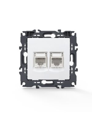 PRIME ΠΡΙΖΑ ΤΗΛΕΦΩΝΟΥ ΜΕ ΒΥΣΜΑ 1XRJ11 CAT3 IP20 & ΠΡΙΖΑ ΔΙΚΤΥΟΥ ΛΕΥΚΗ ΜΕ ΒΥΣΜΑ 1XRJ45 CAT6 UTP IP20