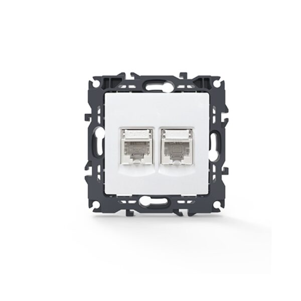 PRIME ΠΡΙΖΑ ΤΗΛΕΦΩΝΟΥ ΜΕ ΒΥΣΜΑ 1XRJ11 CAT3 IP20 & ΠΡΙΖΑ ΔΙΚΤΥΟΥ ΛΕΥΚΗ ΜΕ ΒΥΣΜΑ 1XRJ45 CAT6 UTP IP20