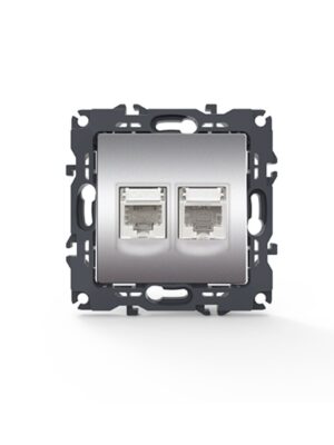 PRIME ΠΡΙΖΑ ΤΗΛΕΦΩΝΟΥ ΜΕ ΒΥΣΜΑ 1XRJ11 CAT3 IP20 & ΠΡΙΖΑ ΔΙΚΤΥΟΥ MAT ΑΛΟΥΜΙΝΙΟ ΜΕ ΒΥΣΜΑ 1XRJ45 CAT6 UTP IP20