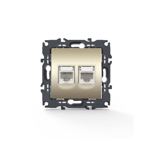 PRIME ΠΡΙΖΑ ΤΗΛΕΦΩΝΟΥ ΜΕ ΒΥΣΜΑ 1XRJ11 CAT3 IP20 & ΠΡΙΖΑ ΔΙΚΤΥΟΥ MAT ΣΑΜΠΑΝΙΖΕ ΜΕ ΒΥΣΜΑ 1XRJ45 CAT6 UTP IP20