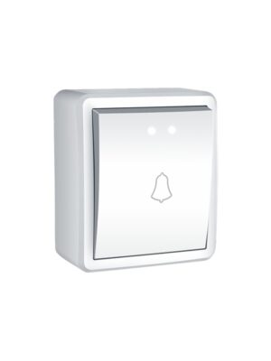 MURATA ΜΠΟΥΤΟΝ ΚΟΥΔΟΥΝΙΟΥ & LED ΛΥΧΝΙΑ (12VAC) ΕΠΙΤΟΙΧΟ ΜΕ ΒΙΔΑ 1P 10A 250VAC ΛΕΥΚΟ IP20