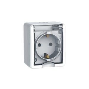 MURATA ΠΡΙΖΑ ΣΟΥΚΟ ΚΑΠΑΚΙ ΑΣΦΑΛΕΙΑΣ ΕΠΙΤΟΙΧΗ ΜΕ ΒΙΔΑ 1X2P+E 16A 250VAC ΛΕΥΚΗ IP44