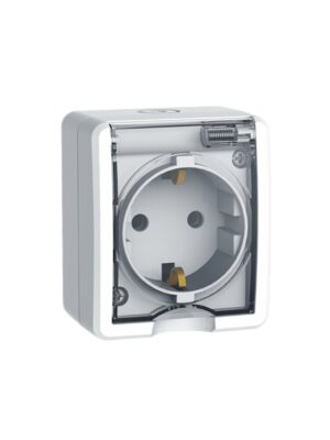 MURATA ΠΡΙΖΑ ΣΟΥΚΟ ΚΑΠΑΚΙ ΑΣΦΑΛΕΙΑΣ ΕΠΙΤΟΙΧΗ ΜΕ ΒΙΔΑ 1X2P+E 16A 250VAC ΛΕΥΚΗ IP44