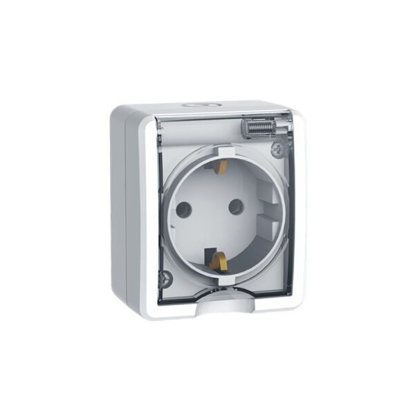 MURATA ΠΡΙΖΑ ΣΟΥΚΟ ΚΑΠΑΚΙ ΑΣΦΑΛΕΙΑΣ ΕΠΙΤΟΙΧΗ ΜΕ ΒΙΔΑ 1X2P+E 16A 250VAC ΛΕΥΚΗ IP44