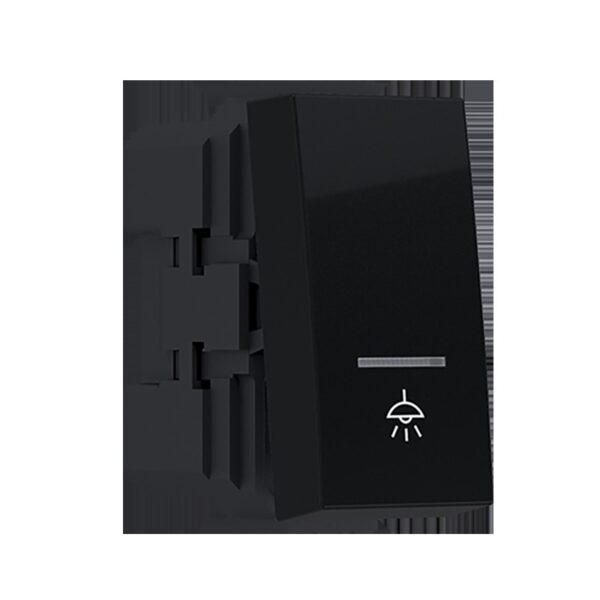 MODYS ΜΠΟΥΤΟΝ ΜΕ ΕΝΔΕΙΞΗ & ΣΥΜΒΟΛΟ ΛΥΧΝΙΑ ΜΑΥΡΟ ΜΑΤ 1P 10A 250VAC IP20