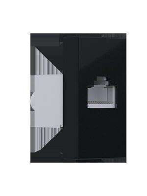 MODYS ΠΡΙΖΑ ΔΙΚΤΥΟΥ ΜΑΥΡΗ ΜΑΤ RJ45 CAT.6 IP20 ΜΕ ΘΩΡΑΚΙΣΗ