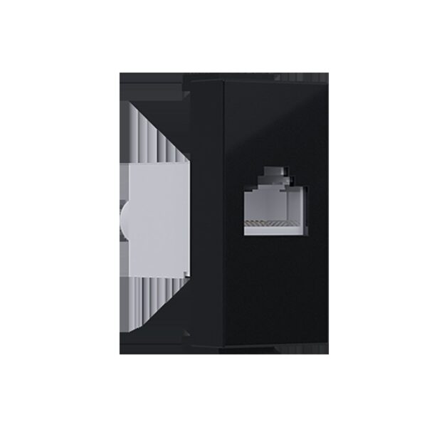 MODYS ΠΡΙΖΑ ΔΙΚΤΥΟΥ ΜΑΥΡΗ ΜΑΤ RJ45 CAT.6 IP20 ΜΕ ΘΩΡΑΚΙΣΗ