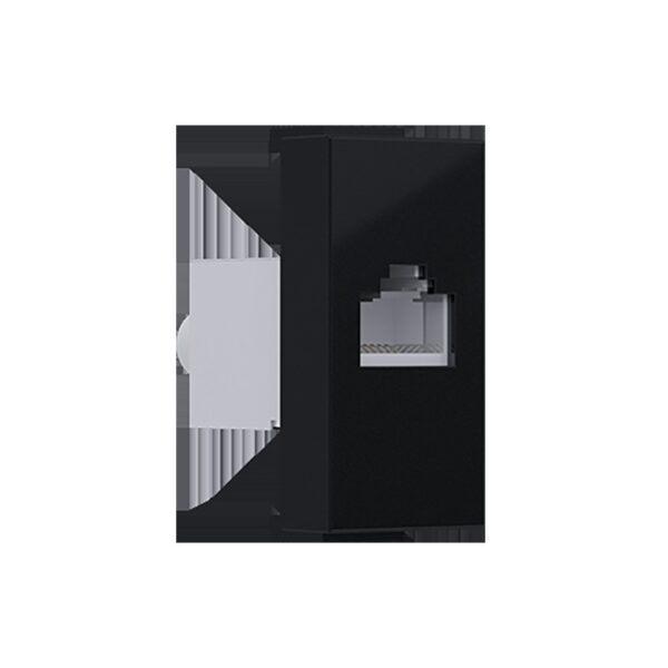 MODYS ΠΡΙΖΑ ΔΙΚΤΥΟΥ ΜΑΥΡΗ ΜΑΤ RJ45 CAT.6A IP20 ΜΕ ΘΩΡΑΚΙΣΗ