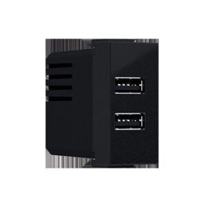 MODYS ΠΡΙΖΑ ΤΡΟΦΟΔΟΣΙΑΣ USB  2XUSB ΜΑΥΡΗ ΜΑΤ 5VDC 2X1.2A IP20