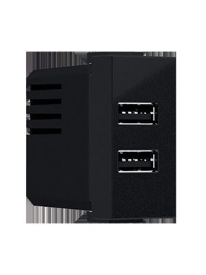 MODYS ΠΡΙΖΑ ΤΡΟΦΟΔΟΣΙΑΣ USB  2XUSB ΜΑΥΡΗ ΜΑΤ 5VDC 2X1.2A IP20