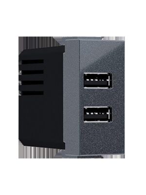 MODYS ΠΡΙΖΑ ΤΡΟΦΟΔΟΣΙΑΣ ΑΝΘΡΑΚΙ USB ΦΟΡΤΙΣΤΗΣ 2XUSB 5VDC 2X1.2A IP20