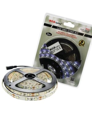ΛΩΡΙΔΑ LED SMD KIT 12V DC 3M 4000K IP65 Ra80 8mm PLUG DRIVER