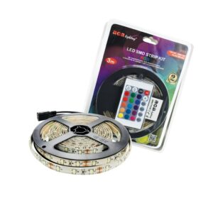 ΛΩΡΙΔΑ LED SMD KIT 12V DC 3M RGB IP65 10mm ΤΗΛΕΧΕΙΡΙΣΤΗΡΙΟ PLUG DRIVER