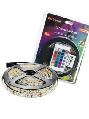 ΛΩΡΙΔΑ LED SMD KIT 12V DC 3M RGB IP65 10mm ΤΗΛΕΧΕΙΡΙΣΤΗΡΙΟ PLUG DRIVER