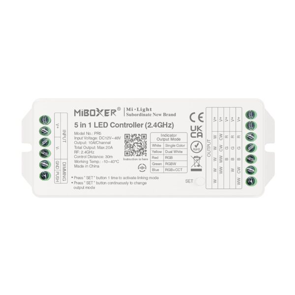 LED CONTROLLER 2,4GHz 5 IN 1,TOTAL OUTPUT MAX 20A