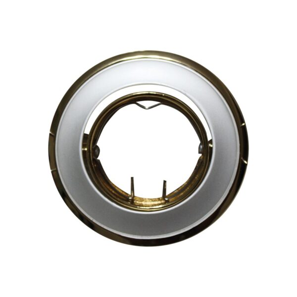 ΣΠΟΤ ΧΩΝΕΥΤΟ ΚΙΝΗΤΟ ΣΤΡΟΓΓΥΛΟ ΑΤΣΑΛΙ ΑΣΗΜΙ & ΧΡΥΣΟ ΠΕΡΛΕ ΣΥΜΒΑΤΙΚΟ 1xG4 IP20 Φ64mm