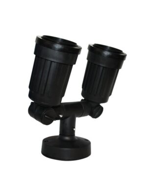 PAR38 - ΣΠΟΤ ΤΟΙΧΟΥ PC ΜΑΥΡΟ ΣΥΜΒΑΤΙΚΟ 1xΕ27 IP54 200x100x220mm