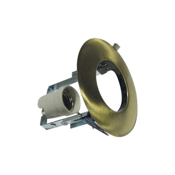 ΣΠΟΤ ΧΩΝΕΥΤΟ ΣΤΡΟΓΓΥΛΟ ΑΤΣΑΛΙ ΜΠΡΟΝΖΕ ΣΥΜΒΑΤΙΚΟ 1xE27  IP20 Φ128x115mm