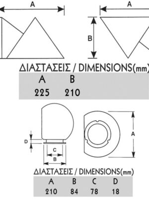 ΑΠΛΙΚΑ ΜΕ ΑΚΡΥΛΙΚΗ ΜΠΑΛΑ ΦΩΤΙΣΤΙΚΟ ΠΛΑΣΤΙΚΟ ΓΑΛΑΚΤΕΡΟ ΣΥΜΒΑΤΙΚΟ 1xΕ27 IP45 225x210mm