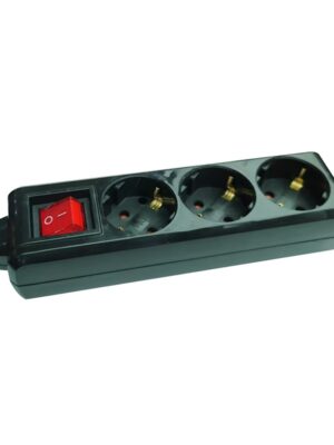 ΠΟΛΥΠΡΙΖΟ 3 ΣΟΥΚΟ ΑΣΦΑΛΕΙΑΣ ΜΑΥΡΟ ΜΕ ΔΙΑΚΟΠ 16A IP20 ΜΕ ΚΑΛΩΔΙΟ H05VV-F 3X1.5MM2 1.5m