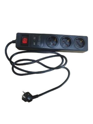 ΠΟΛΥΠΡΙΖΟ 6 ΣΟΥΚΟ ΑΣΦΑΛΕΙΑΣ ΜΕ ΔΙΑΚΟΠΤΗ+2USB 16A IP20 ΜΕ ΚΑΛΩΔΙΟ H05VV-F 3X1.5MM2 1.5m