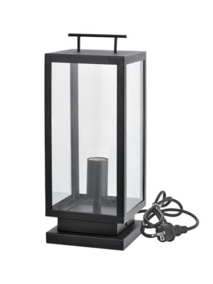 CELIA - ΦΑΝΑΡΙ ΚΗΠΟΥ ΕΠΙΔΑΠΕΔΙΟ ΑΤΣΑΛΙΝΟ ΜΕ ΚΑΛΩΔΙΟ ΜΑΥΡΟ ΣΥΜΒΑΤΙΚΟ 1XE27 IP44 160x160x350mm