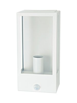 CELIA - ΦΑΝΑΡΙ ΑΠΛΙΚΑ ΚΗΠΟΥ ΕΠΙΤΟΙΧΟ ΑΝΙΧΝΕΥΤΗ ΚΙΝΗΣΗΣ ΛΕΥΚΟ ΣΥΜΒΑΤΙΚΟ 1XE27 IP44 160x110x330mm