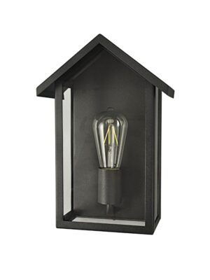 CELIA - ΦΑΝΑΡΙ ΑΠΛΙΚΑ ΚΗΠΟΥ ΕΠΙΤΟΙΧΟ ΑΤΣΑΛΙΝΟ ΜΑΥΡΟ ΣΥΜΒΑΤΙΚΟ 1XE27 IP44 220x120x325mm