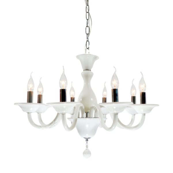 NETTO ΚΡΕΜΑΣΤΟ 8Χ40W E14 Φ93 H70 Η120 ΛΕΥΚΟ