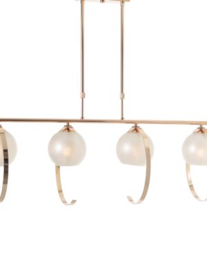 ΚΡΕΜΑΣΤΟ Φ/Σ 4ΧΕ27 ΜΕΤΑΛΛΙΚΟ ΧΡΥΣΟ+ΠΕΡΛΕ ΓΥΑΛΙ 107Χ15ΧΗ120CM IPARELLE