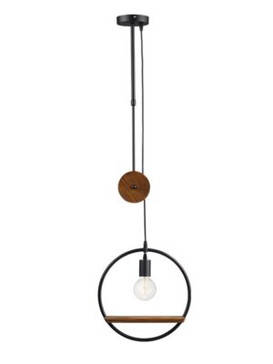 NETTO ΦΩΤΙΣΤΙΚΟ ΚΡΕΜΑΣΤΟ ΜΑΥΡΟ ΜΑΤ ΜΕΤΑΛΛΙΚΟ ΣΥΜΒΑΤΙΚΟ 1ΧΕ27 IP20 300mm