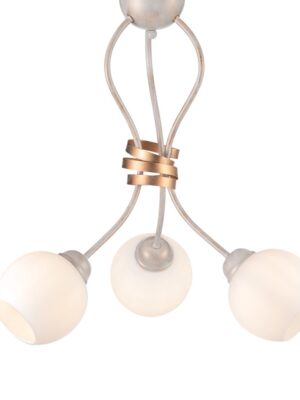 ΟΡΟΦΗΣ 3ΧΕ27 ΜΕΤΑΛ ΠΑΤΙΝΑ ΛΕΥΚΟ ΧΡΥΣΟ+ΟΠΑΛ ΓΥΑΛΙ Φ48,5ΧΗ53CM FOYER